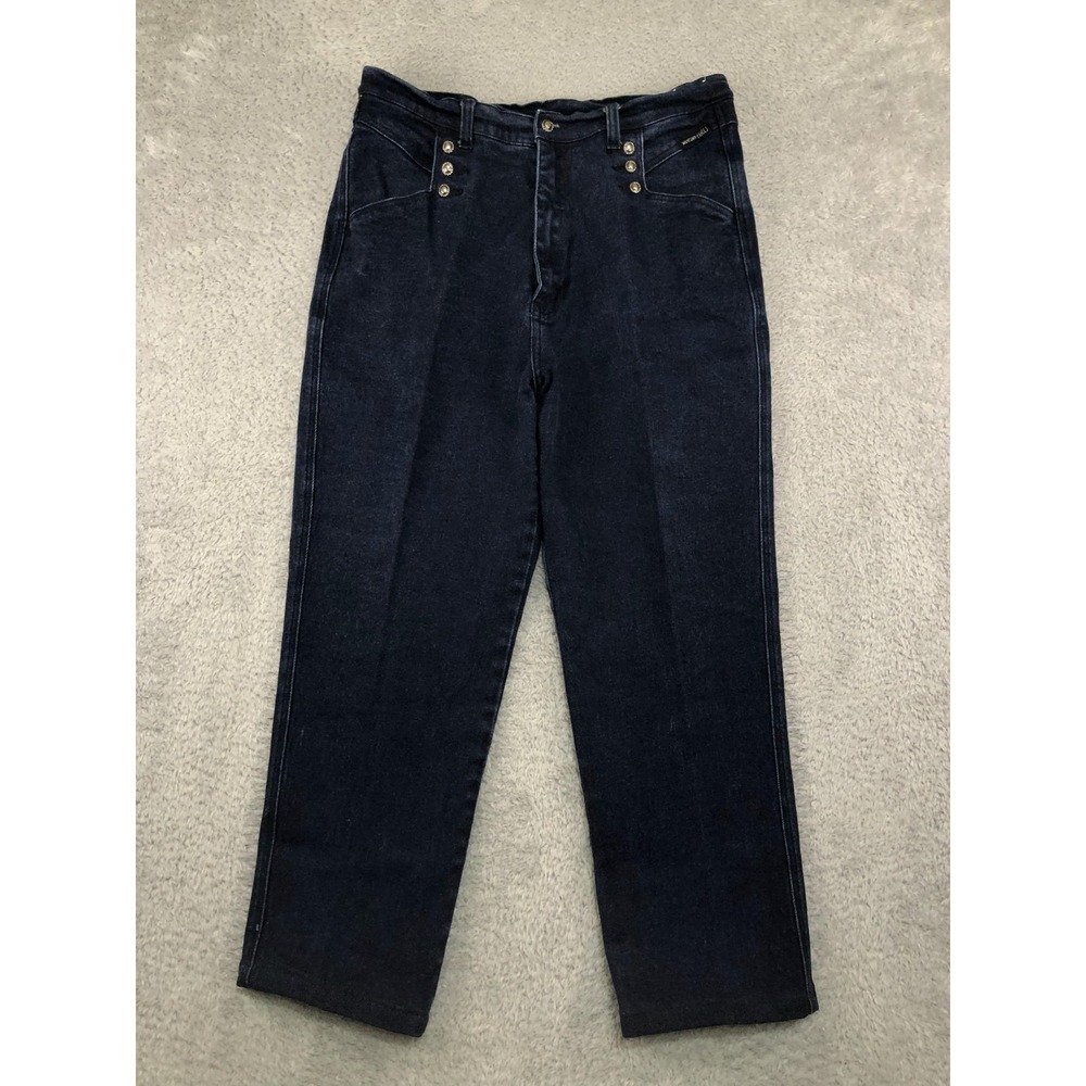 VTG Western Ethics Jeans Women's Size 20 (33X25) Blue High Rise Studded 7519MDN